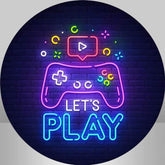 Lofaris Lets Play Game Circle Happy Birthday Backdrop For Party